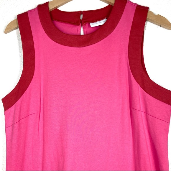 New York & Company Pink Red Dress Medium Sleeves Less Pull Over Cotton - Picture 5 of 15